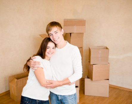 Packed boxes and furniture for a local small removal job